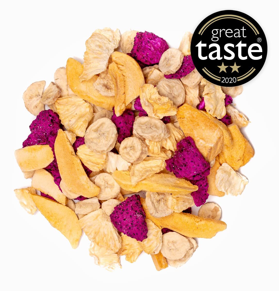 Frysetørret frugt BRIX | Naturlig, tør blanding af tropiske frugter 80 g | Great Taste Award for tørret frugt | Ikke-GMO, glutenfri, vegansk, vitaminer er bevaret Naty Shop Dehydrerede Produkter