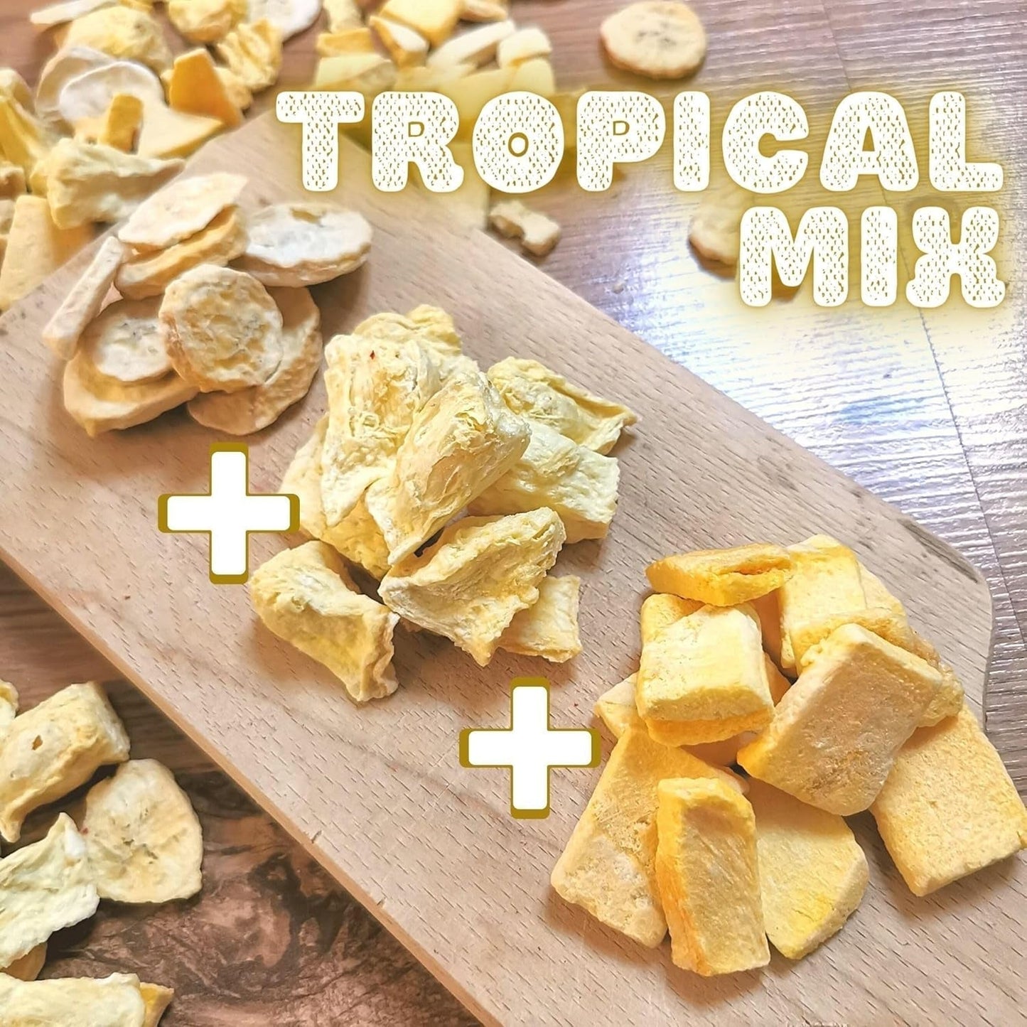 Frysetørrede frugter Blanding af tropiske frugter | XL 350g Frysetørret Ananas Mango Banan Blanding af frysetørrede frugter | Frysetørrede frugter Ananas Banan Mango Tørret frugtblanding | ZingyZoo Dehydrerede produkter Naty Shop