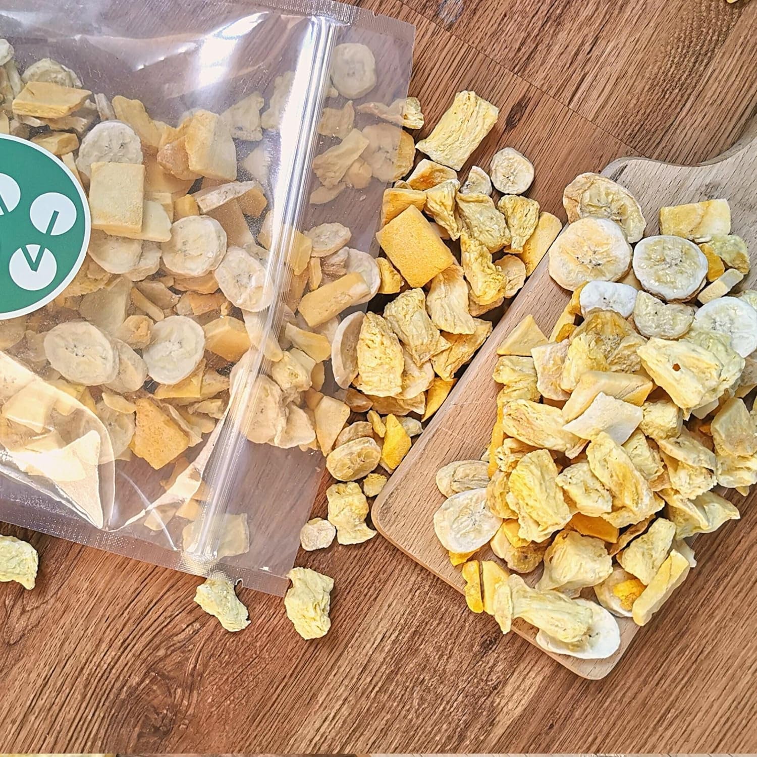 Frysetørrede frugter Blanding af tropiske frugter | XL 350g Frysetørret Ananas Mango Banan Blanding af frysetørrede frugter | Frysetørrede frugter Ananas Banan Mango Tørret frugtblanding | ZingyZoo Dehydrerede produkter Naty Shop