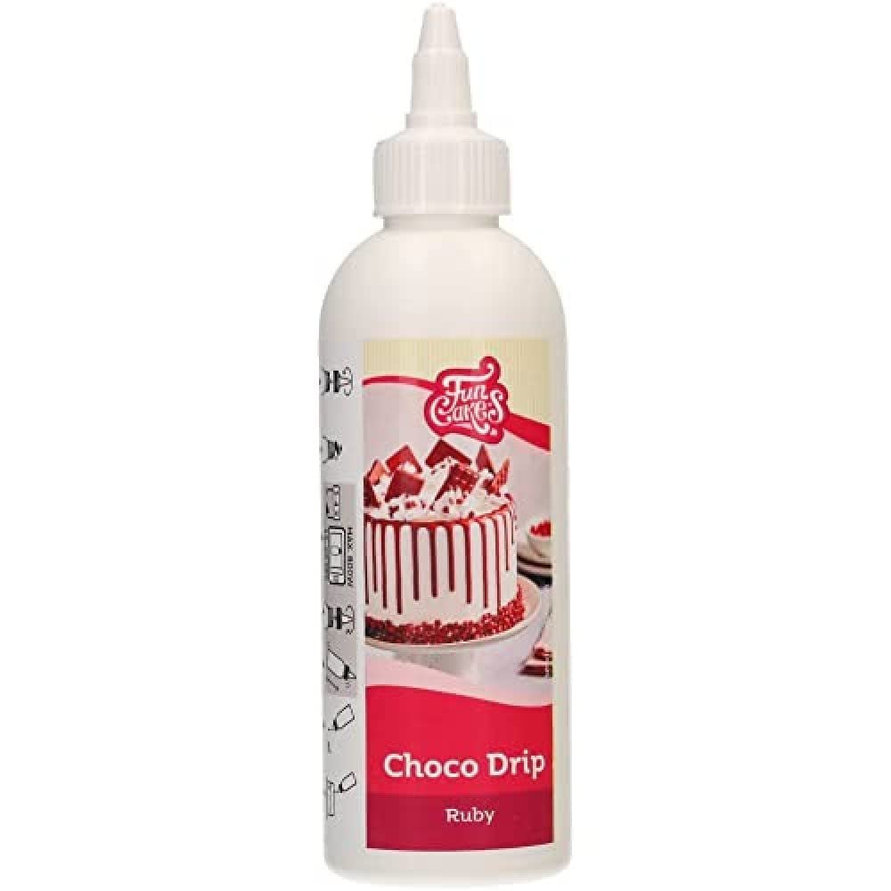 FunCakes Choco Drip Chokolade: Lækker smag, Nem at bruge, Perfekt til drypkager, Chokoladedryp smag. Genlukkelig pakke 180 g. Sukkerpasta Naty Shop Standardtitel
