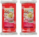 FunCakes Fire Red Lamineret Fondant: Nem at bruge, glat, fleksibel, blød og bøjelig, Perfekt til kagedekoration, Halal, Kosher og Glutenfri 1 kg (1 pakke) Naty Shop Fire Red Sukkerpasta 1 kg (2 pakke)