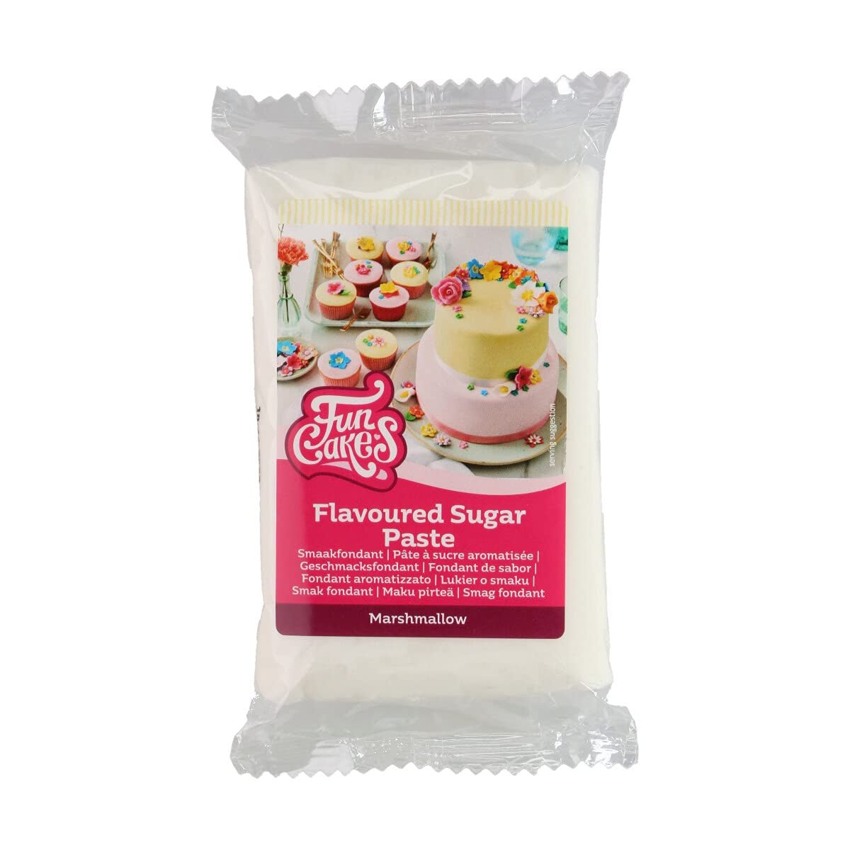 FunCakes Fondant med citronsmag: Lækker smag, glat tekstur, let at smøre, rullet fondant, perfekt til kager, cupcakes og småkager. Halal, kosher og glutenfri. 250 g (pakke med 3) Naty Shop Sukkerpasta 250 G Hvid Marshmallow