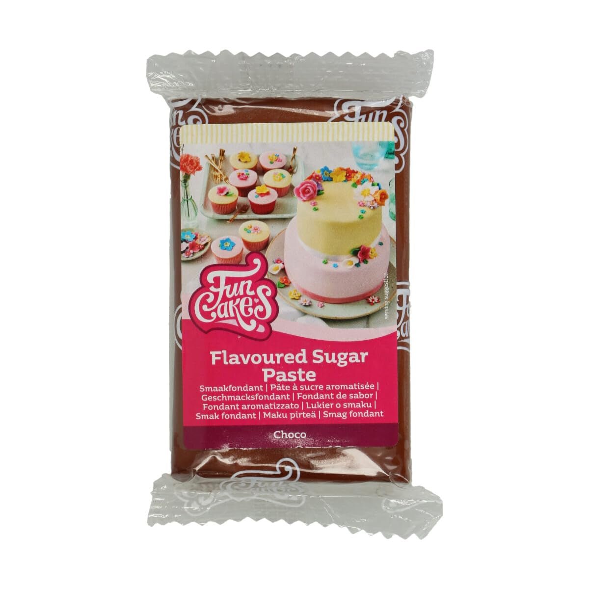 FunCakes Fondant med citronsmag: Lækker smag, glat tekstur, let at smøre, rullet fondant, perfekt til kager, cupcakes og småkager. Halal, kosher og glutenfri. 250 g (pakke med 3) Naty Shop Sugar Paste 250 G Chokolade