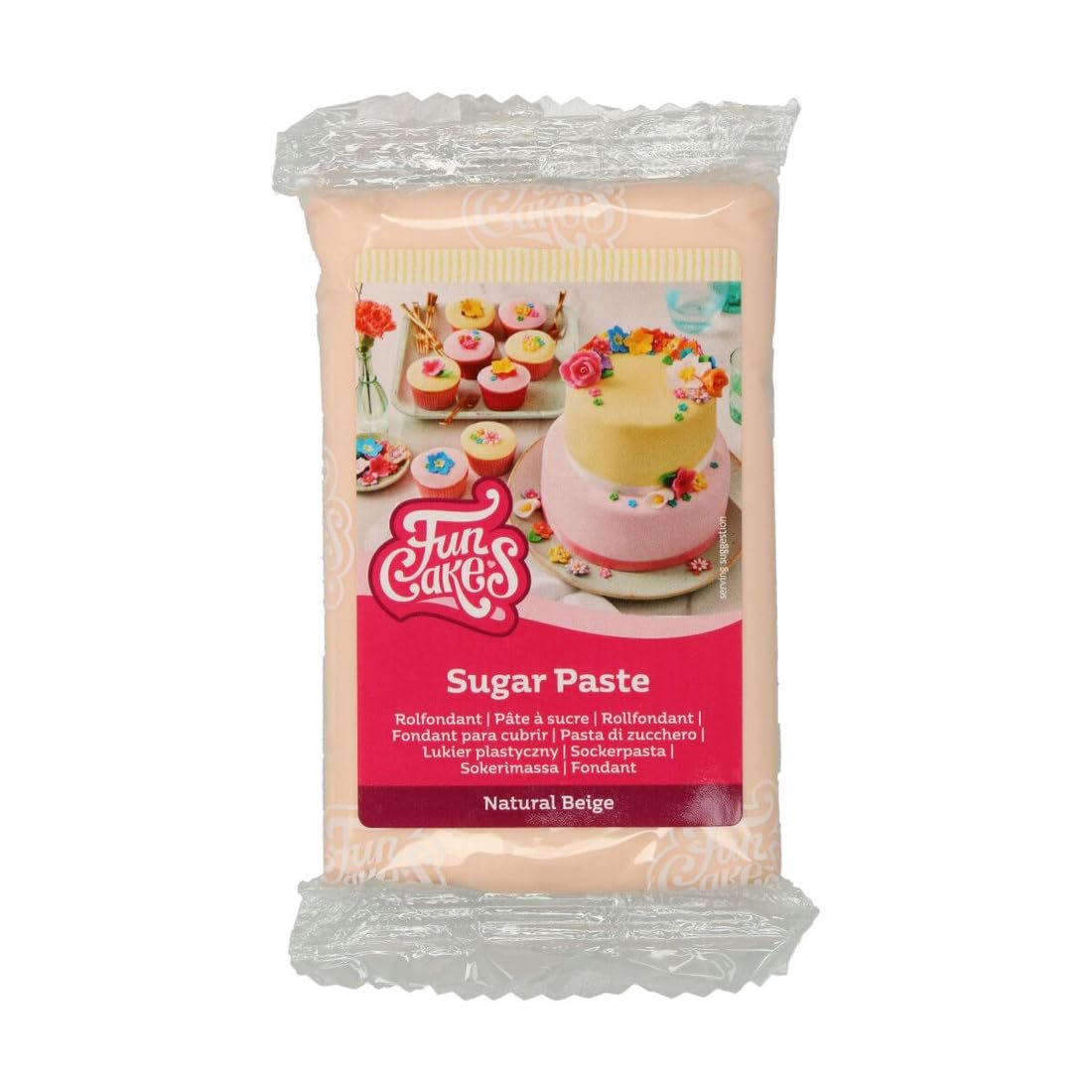 FunCakes Natural Beige Valset Fondant: Nem at bruge, Glat, Fleksibel, Blød og bøjelig, Perfekt til at dekorere kager, Halal, Kosher og Glutenfri, 250 g Naty Shop Sugar Paste Standardtitel