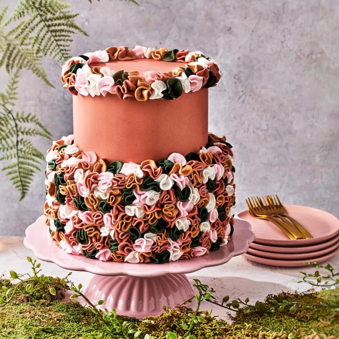 FunCakes Shimmering Rose Rolled Fondant: Nem at bruge, glat, fleksibel, blød og bøjelig, perfekt til at dekorere kager, halal, kosher og glutenfri. 250 g Naty Shop sukkerpasta