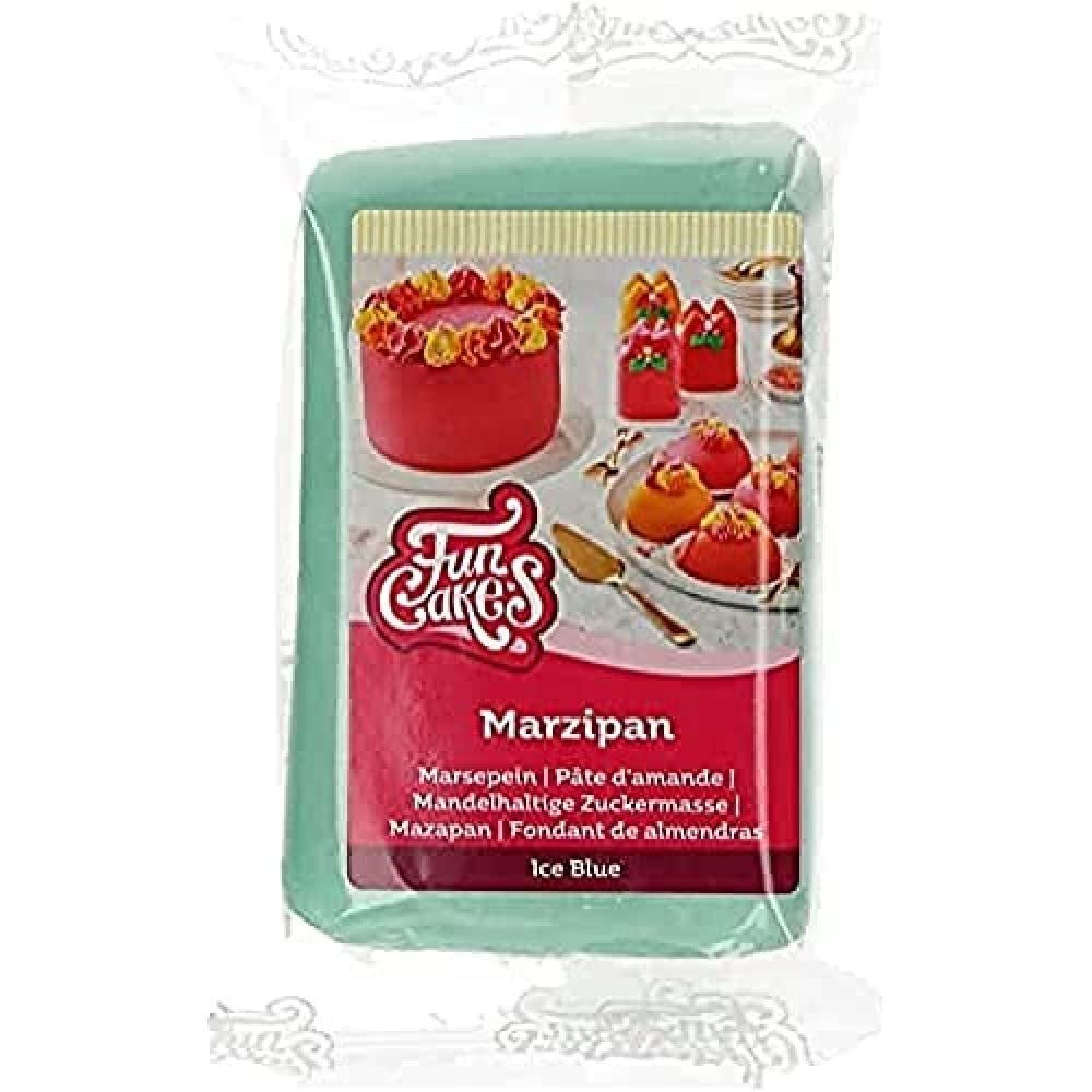 FunCakes Marcipan Baby Blue: Nem at bruge, lækker smag, fleksibel og glat, nem at smøre, fin og fast, perfekt til at dekorere kager, kosher og glutenfri. 250 g. Naty Shop Standardtitel sukkerpasta