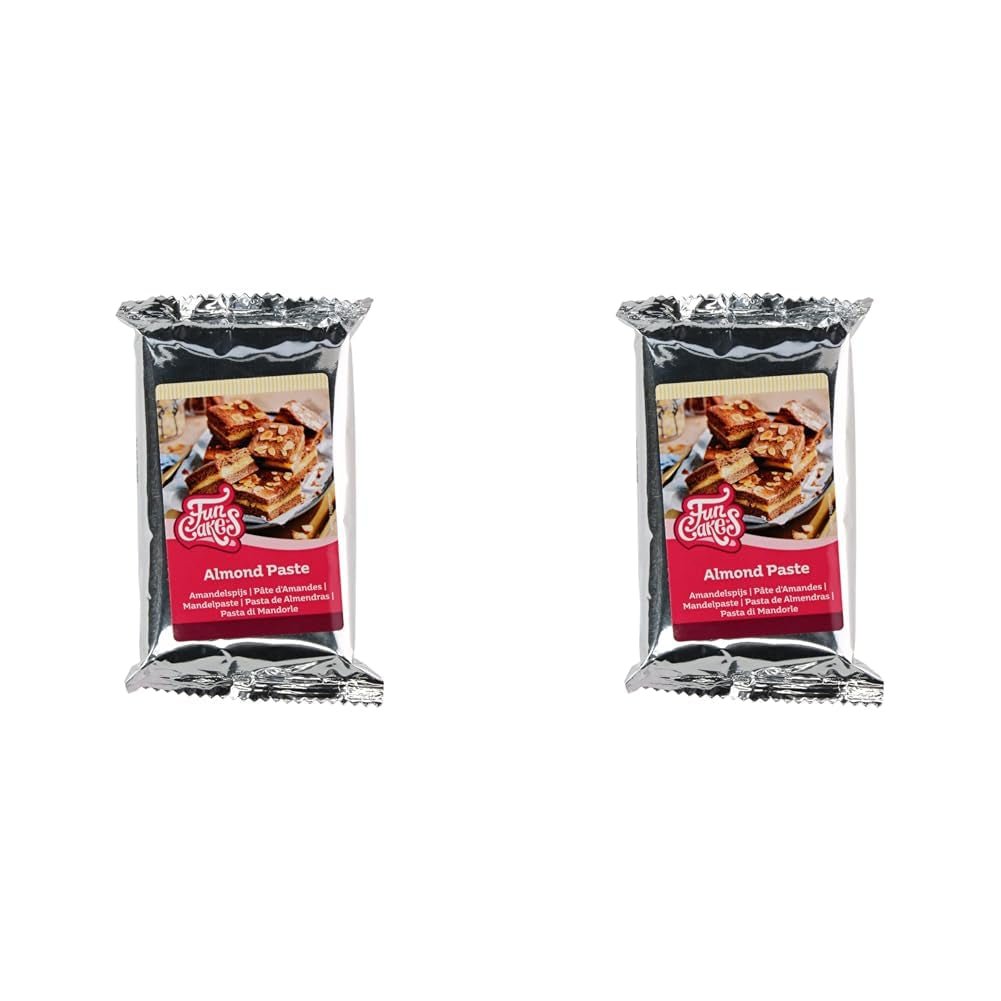FunCakes mandelmasse (1:1): Lækker smag, fin konsistens, let at smøre på, mandelmasse, perfekt til kager og kiks. Halal og glutenfri. 250 g (pakke med 2) Naty Shop sukkerpasta 250 gram (pakke med 2)