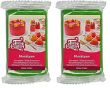 FunCakes Mandelsukkerpasta (hollandsk marcipan) Græsgrøn: Nem at bruge og glat, perfekt til dekoration af kager, halal, kosher og glutenfri 250 g (2-pak) Naty Shop Grass Green Sugar Paste 250G (2-pak)