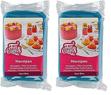 FunCakes Mandelsukkerpasta (hollandsk marcipan) Aquablå: Nem at bruge og glat, perfekt til at dekorere kager, Halal-, Kosher- og Glutenfri 250 g (2 pakke) Naty Shop Sukkerpasta 250 G (2 pakke) marcipan