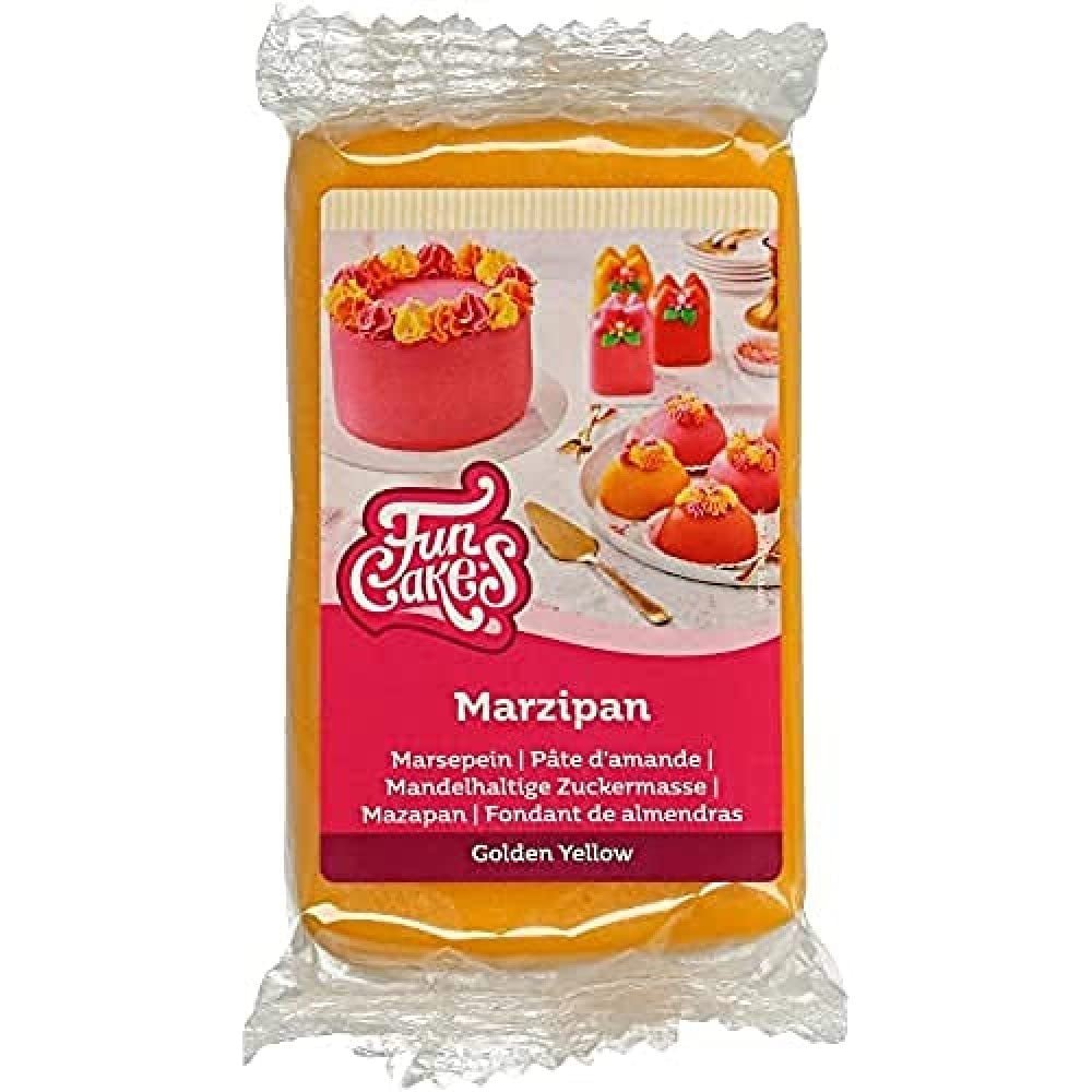 FunCakes Mandelsukkerpasta (hollandsk marcipan) Gyldengul: Nem at bruge og glat, perfekt til dekoration af kager, halal, kosher og glutenfri. 250 g. Naty Shop Standardtitel sukkerpasta