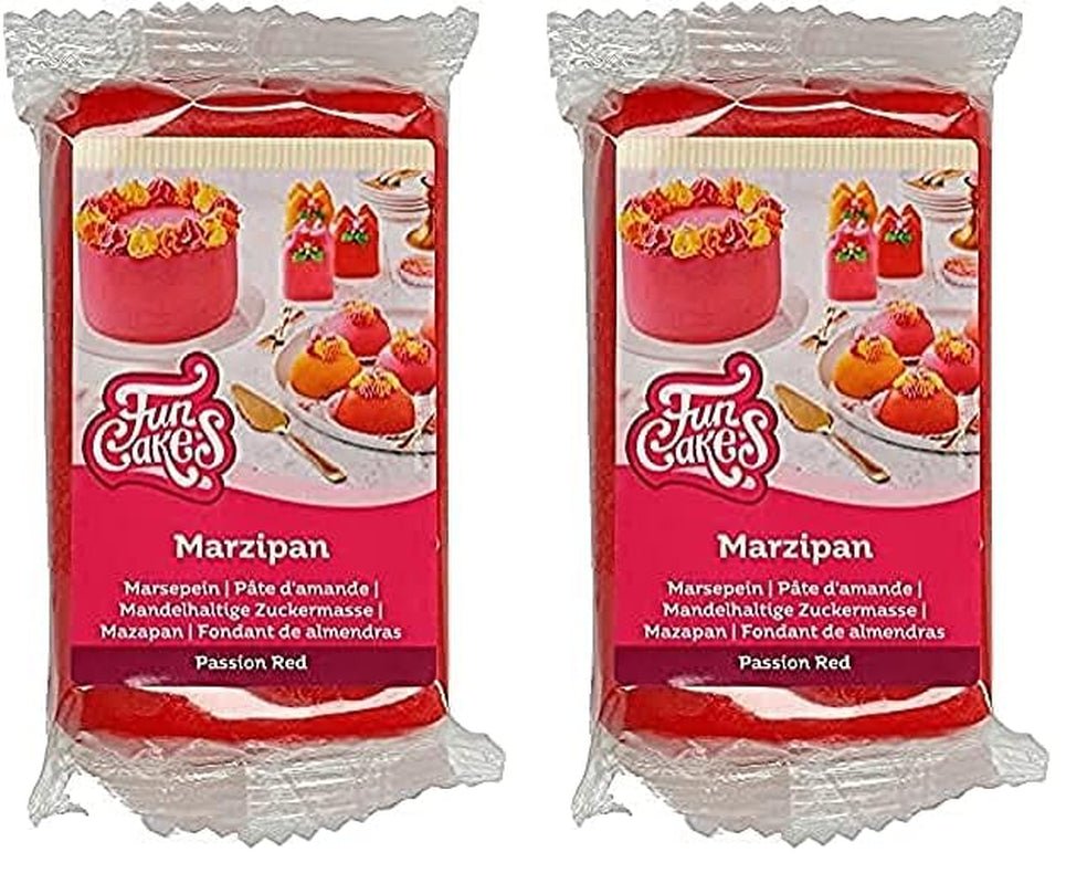 FunCakes Mandelsukkerpasta (hollandsk marcipan) Passionsrød: nem at bruge og glat, perfekt til dekoration af kager, halal, kosher og glutenfri. 250 g. (pakke med 2) Naty Shop sukkerpasta 250 G (pakke med 2)