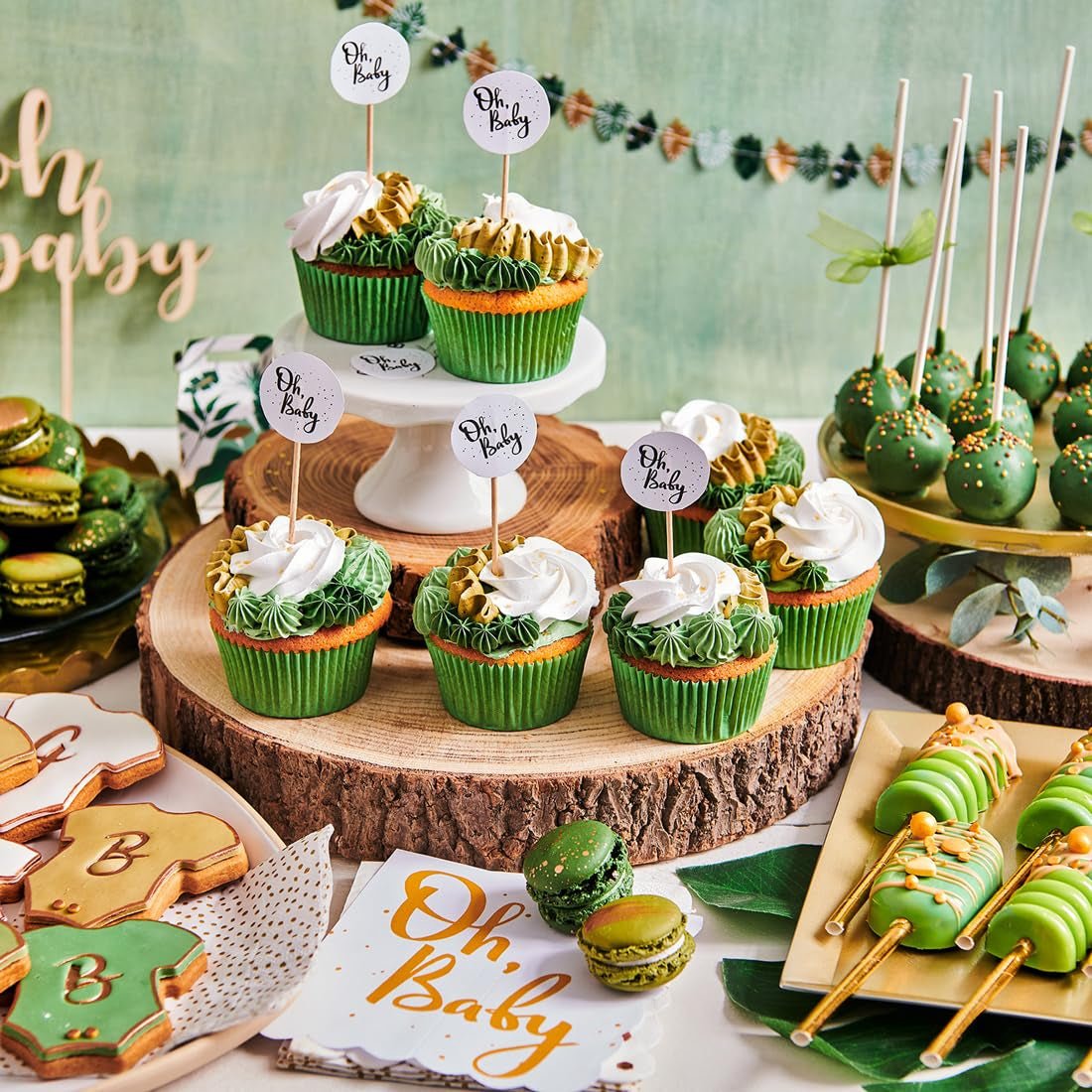 FunCakes rullefondant Botanisk Grøn: Nem at bruge, glat, fleksibel, blød og bøjelig, perfekt til at dekorere kager, halal, kosher og glutenfri, 250 g Naty Shop Sukkerpasta