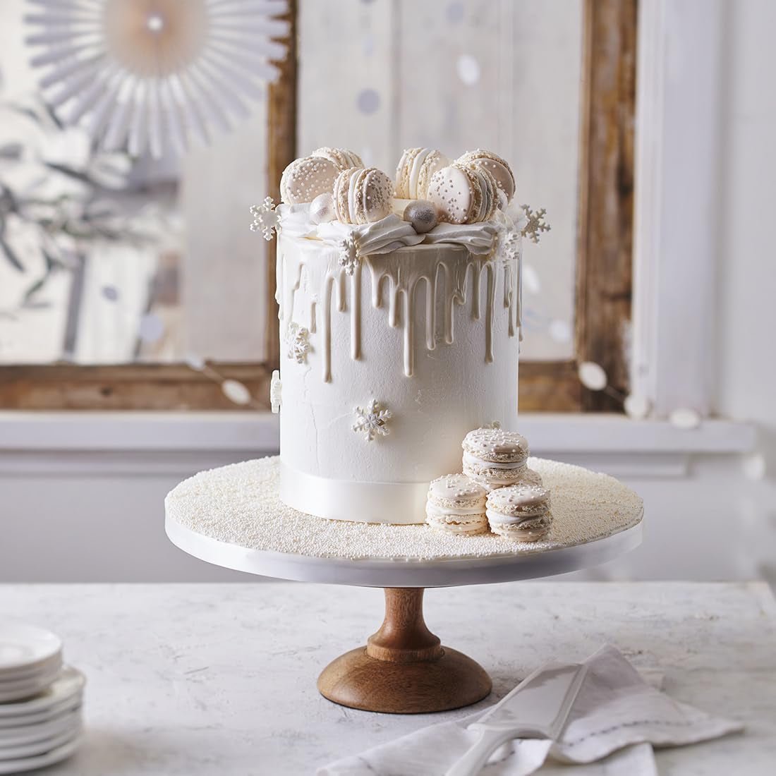FunCakes Roll Fondant Bright White: Nem at bruge, glat, fleksibel, blød og bøjelig, perfekt til dekoration af kager, halal, kosher og glutenfri. 5 kg (2 til 2,5 kg) Naty Shop sukkerpasta