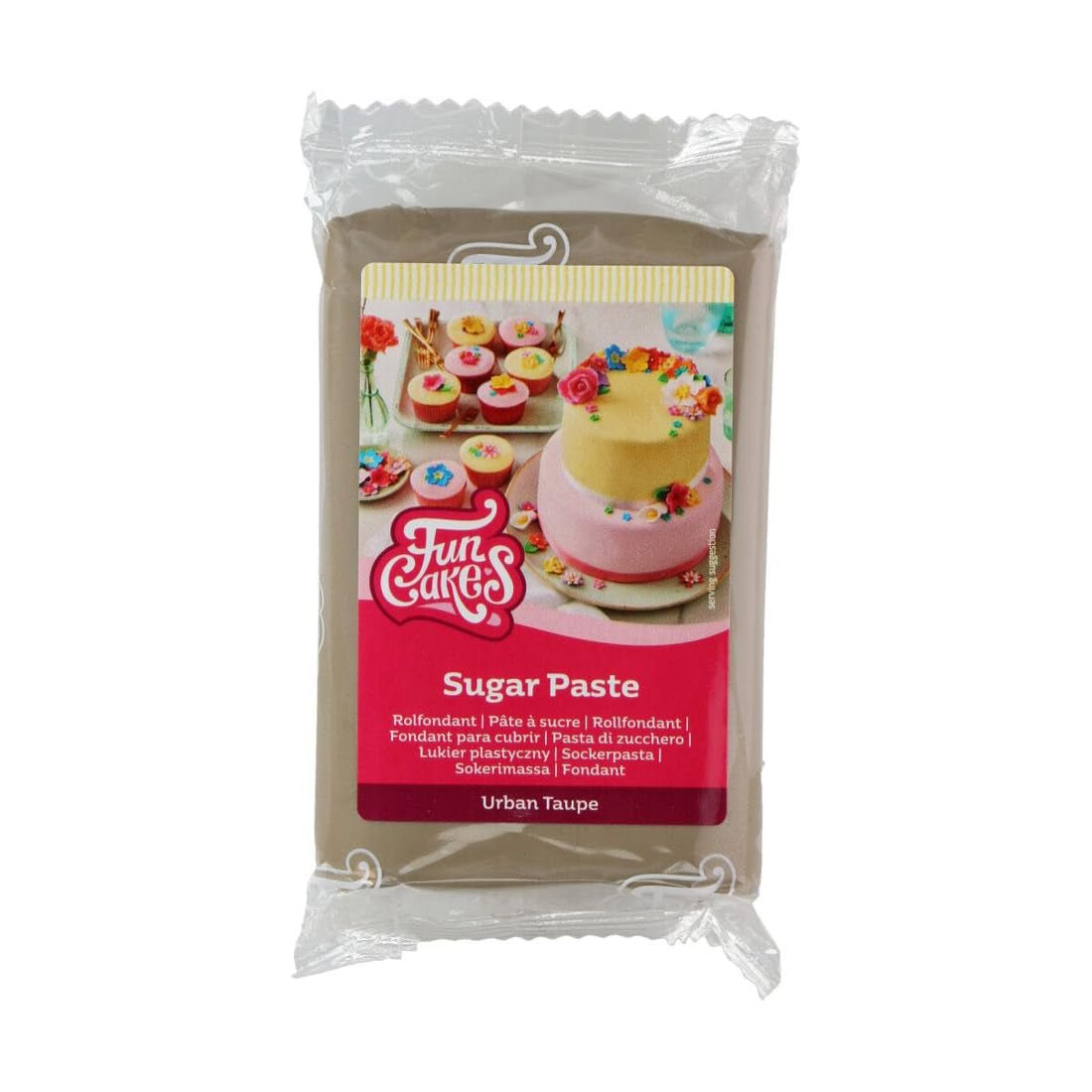 FunCakes Urban Taupe Lamineret Fondant, Nem at bruge, Glat, Fleksibel, Blød og Fleksibel, Perfekt til kagedekoration, Halal, Kosher og Glutenfri, 250 g Pakke 1 Naty Shop Sugar Paste Standardtitel