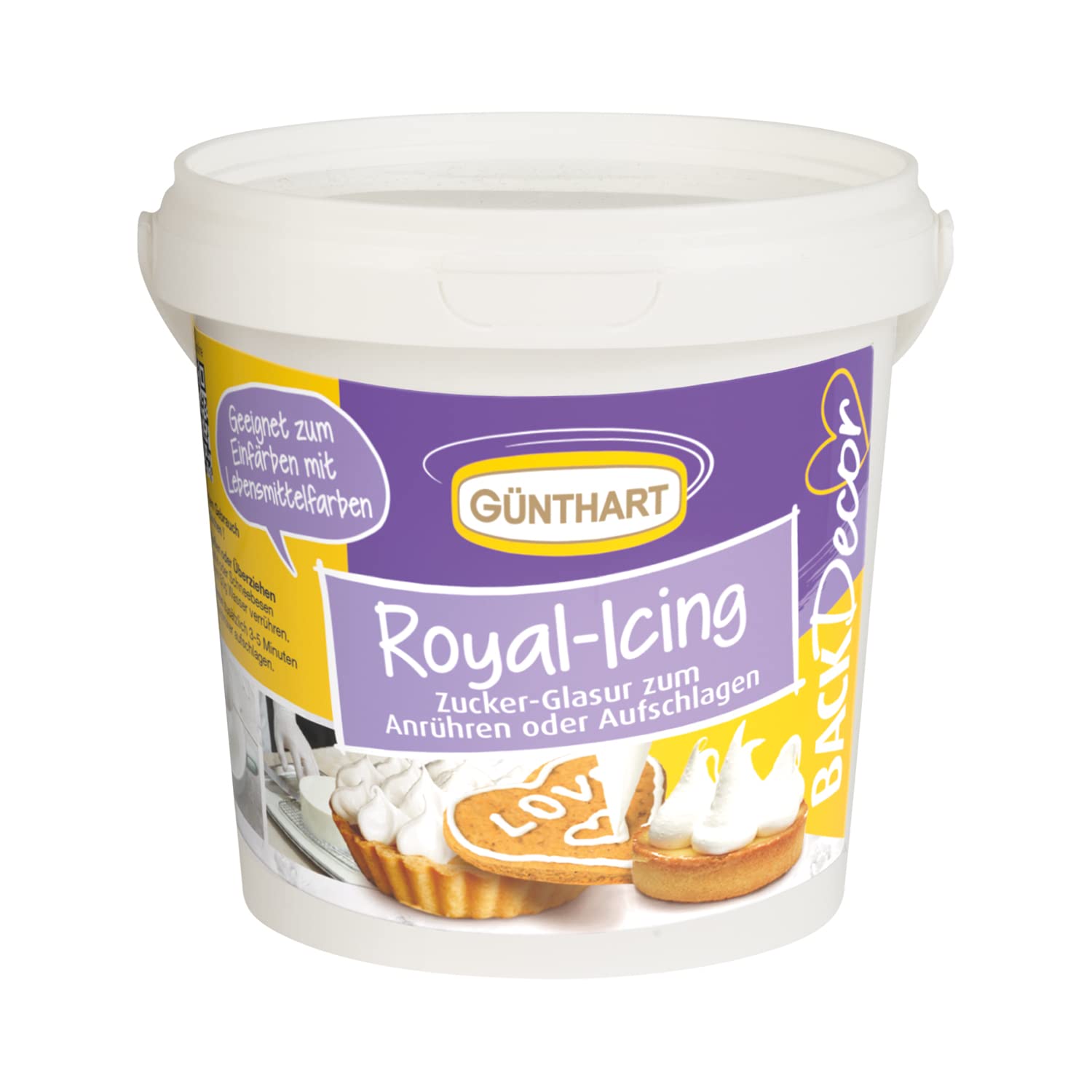 Günthart BackDecor Royal glasurspand med 300g pulver til dekoration af kager eller som overtræk, 1 pakke (300g) Sugar Paste Naty Shop