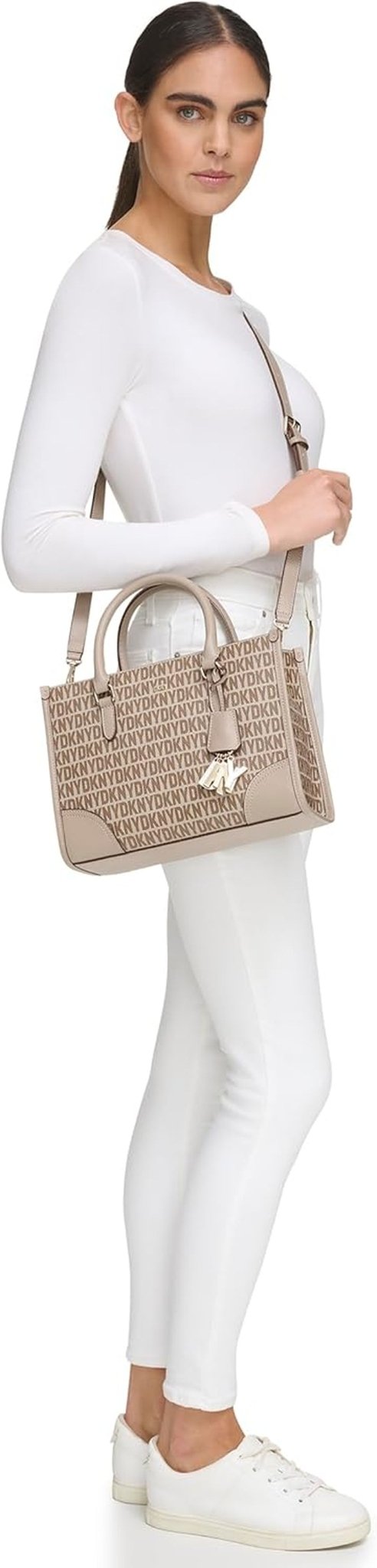 DKNY Dame afslappet Tote Satchell, Chino/Toffee Dame Tasker Naty Shop