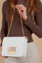 Love Moschino Dame Skuldertaske, Hvid Skuldertaske, White Naty Shop Dame Tasker