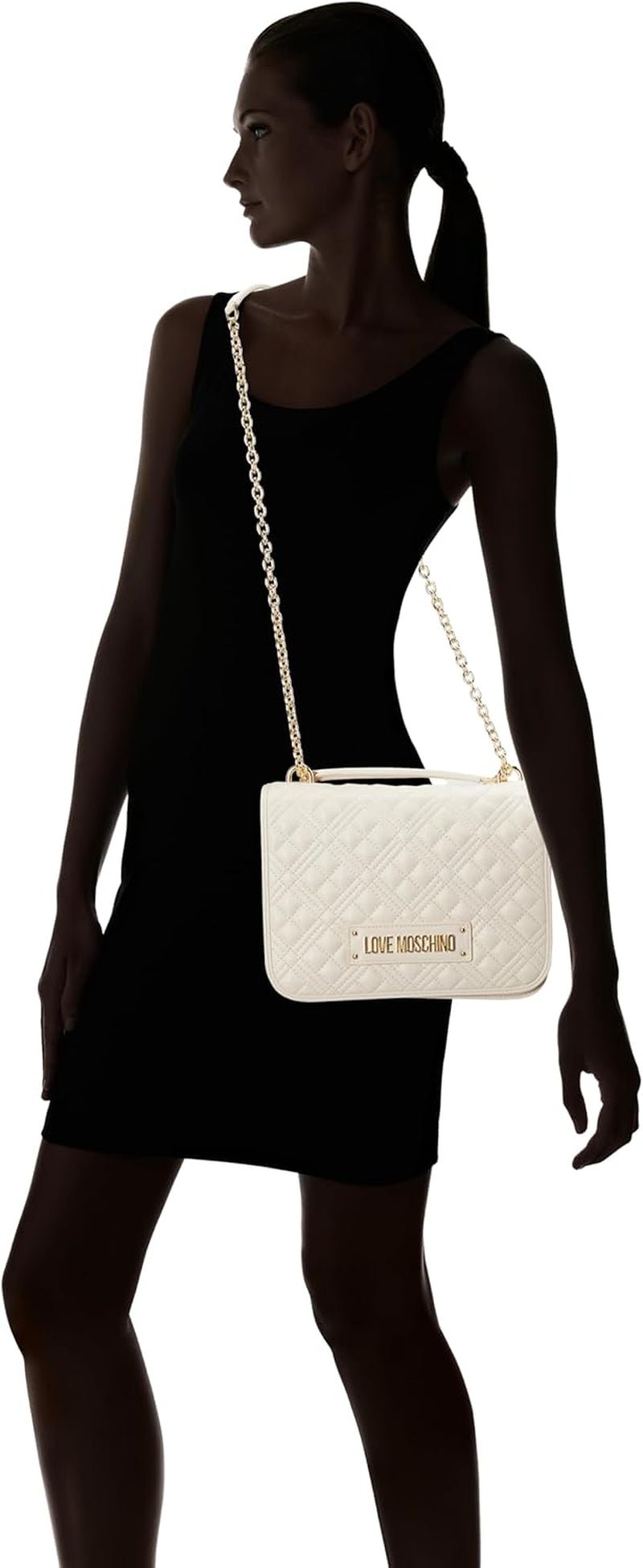 Love Moschino Dame Skuldertaske, White Naty Shop Dame Tasker