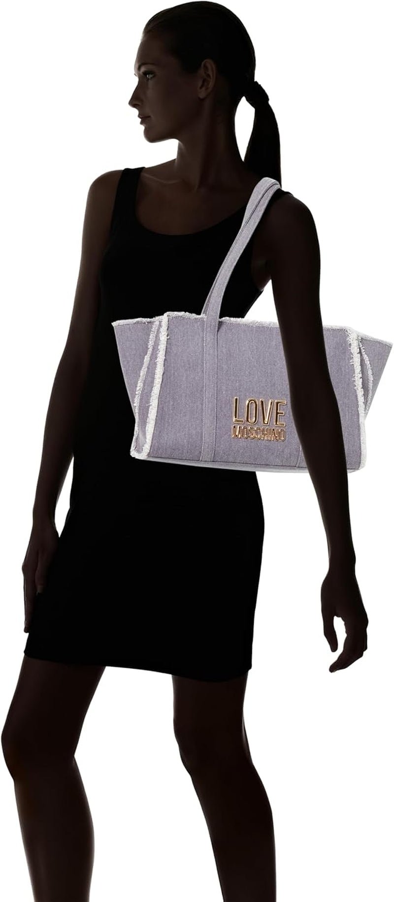 Love Moschino Dame Skuldertaske, Denim Skuldertaske, Denim Dame Tasker Naty Shop