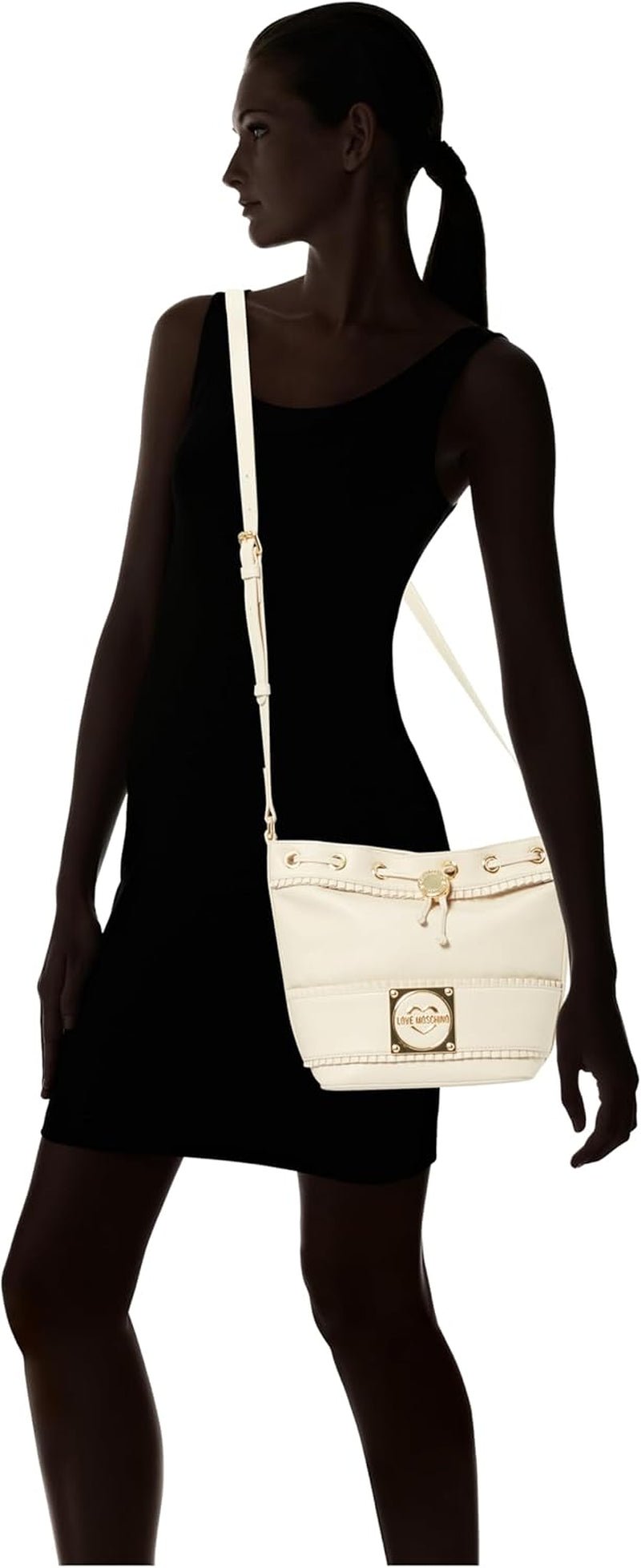 Love Moschino Dame Skuldertaske, Ivory Skuldertaske, Elfenben Dame Tasker Naty Shop