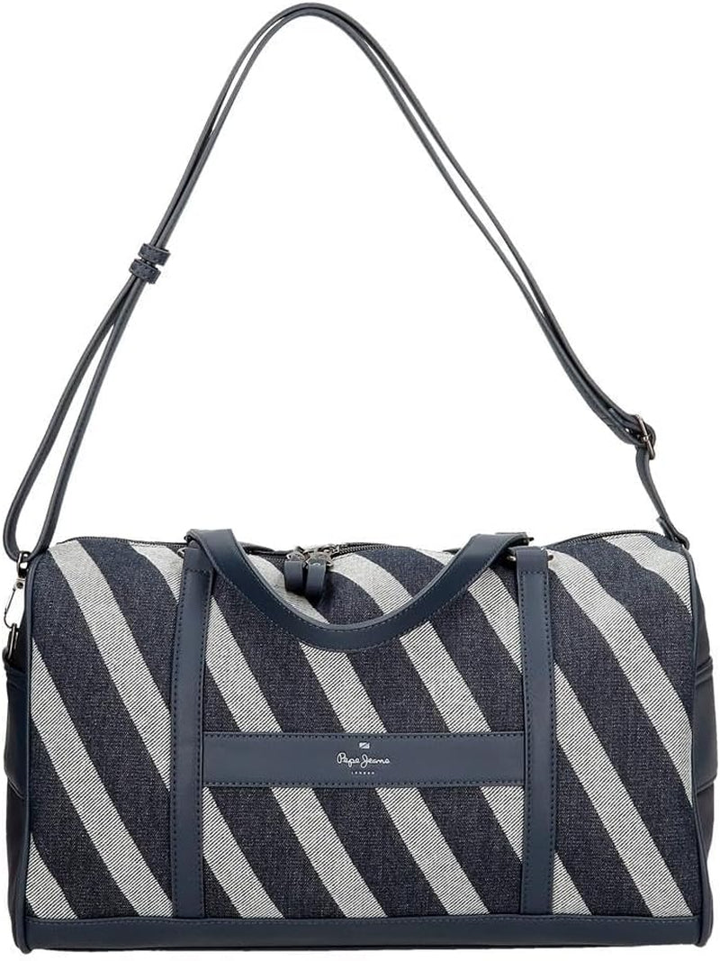 Pepe Jeans Celine rejsetaske, blå, 40 x 25 x 20 cm, polyester, med imiteret læderdetaljer, 20 L, by Joumma Tasker, blå, rejsetaske Bagage og rejseudstyr Naty Shop