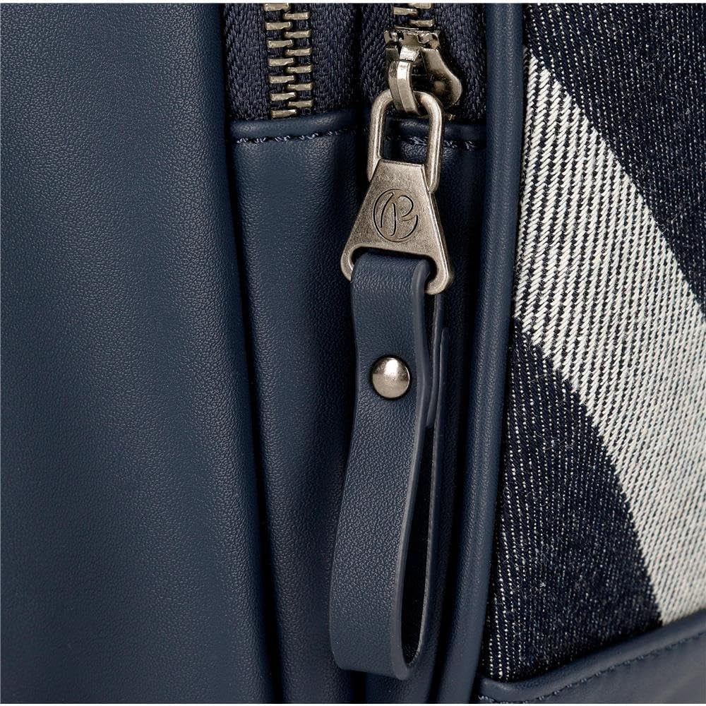 Pepe Jeans Celine rejsetaske, blå, 40 x 25 x 20 cm, polyester, med imiteret læderdetaljer, 20 L, by Joumma Tasker, blå, rejsetaske Bagage og rejseudstyr Naty Shop