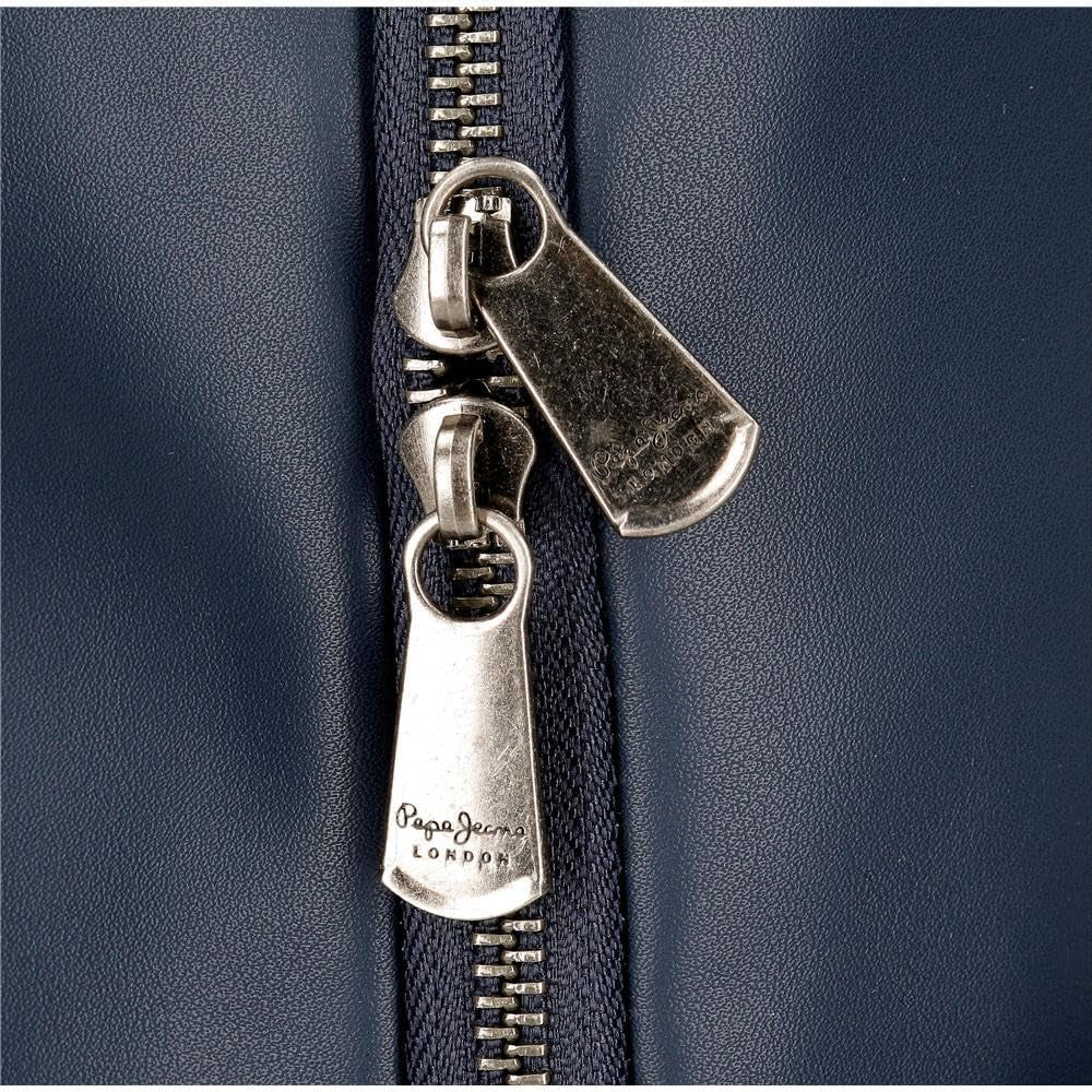Pepe Jeans Celine rejsetaske, blå, 40 x 25 x 20 cm, polyester, med imiteret læderdetaljer, 20 L, by Joumma Tasker, blå, rejsetaske Bagage og rejseudstyr Naty Shop
