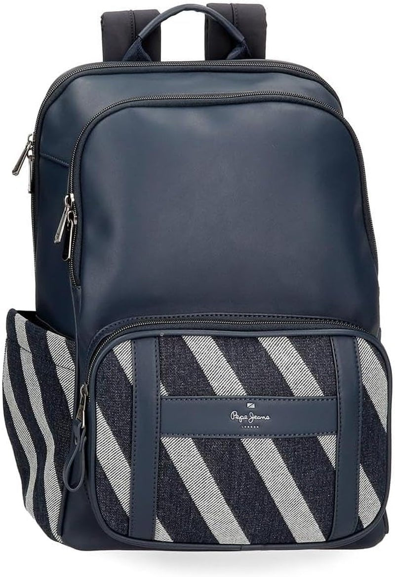 Pepe Jeans Celine rejsetaske, blå, 40 x 25 x 20 cm, polyester, med imiteret læderdetaljer, 20 L, by Joumma Tasker, blå, rejsetaske Bagage og rejseudstyr Naty Shop-rygsæk