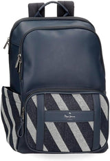 Pepe Jeans Celine rejsetaske, blå, 40 x 25 x 20 cm, polyester, med imiteret læderdetaljer, 20 L, by Joumma Tasker, blå, rejsetaske Bagage og rejseudstyr Naty Shop-rygsæk