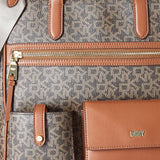 DKNY Dame Zyon Messenger Tote Bag, Mokka/Karamel, One Size Dame Tasker Naty Shop