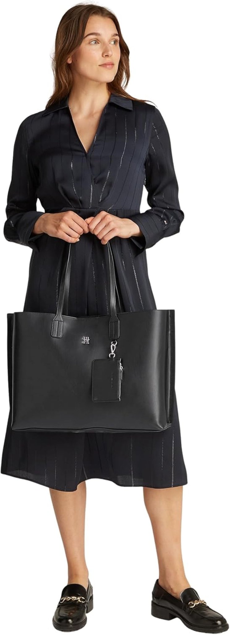 Tommy Hilfiger Distinct mulepose med lynlås til kvinder, sort (sort), fuld størrelse Naty Shop dametasker