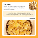 Kandiseret ingefær i stykker 1 kg | Tørrede tørrede frugter Glaserede ingefærskiver | Kandiseret ingefær i skiver | Sødede tørrede blade | IDEAL til opskrifter | Vegetarer og veganere. Naty Shop dehydrerede produkter