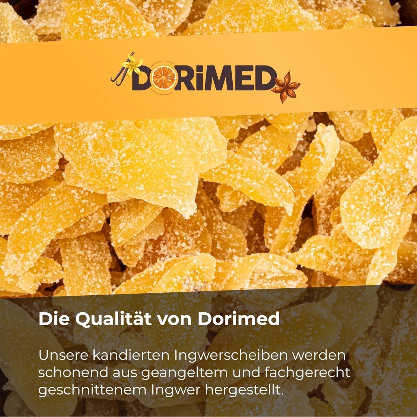 Kandiseret ingefær i stykker 1 kg | Tørrede tørrede frugter Glaserede ingefærskiver | Kandiseret ingefær i skiver | Sødede tørrede blade | IDEAL til opskrifter | Vegetarer og veganere. Naty Shop dehydrerede produkter