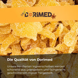 Kandiseret ingefær i stykker 1 kg | Tørrede tørrede frugter Glaserede ingefærskiver | Kandiseret ingefær i skiver | Sødede tørrede blade | IDEAL til opskrifter | Vegetarer og veganere. Naty Shop dehydrerede produkter