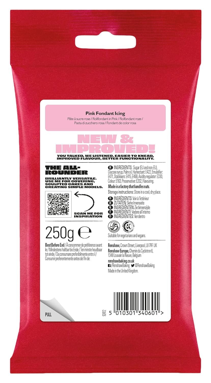 Gipsfondant til kage Regalice Sukkerpasta klar til at rulle 250g PINK Sukkerpasta Naty Shop