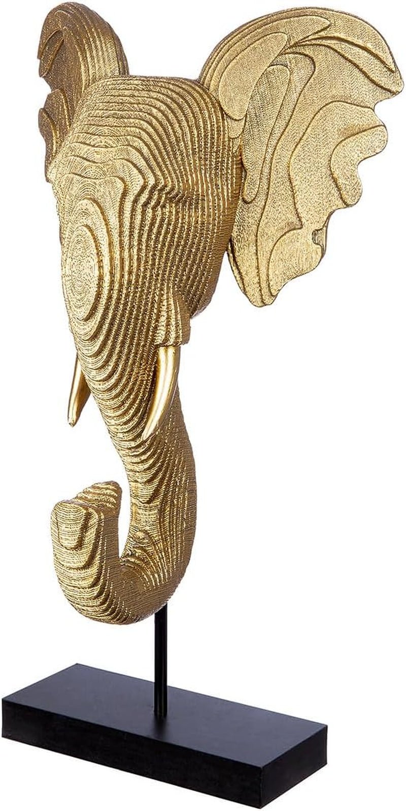 GILDE Deko große Figur Skulptur XXL - sølv dekorativ skulptur lavet af aluminium farve: sølv - stue dekoration jubilæumsgave højde 114 cm Statuetter og skulpturer Naty Shop Guld, sort Højde 46 cm