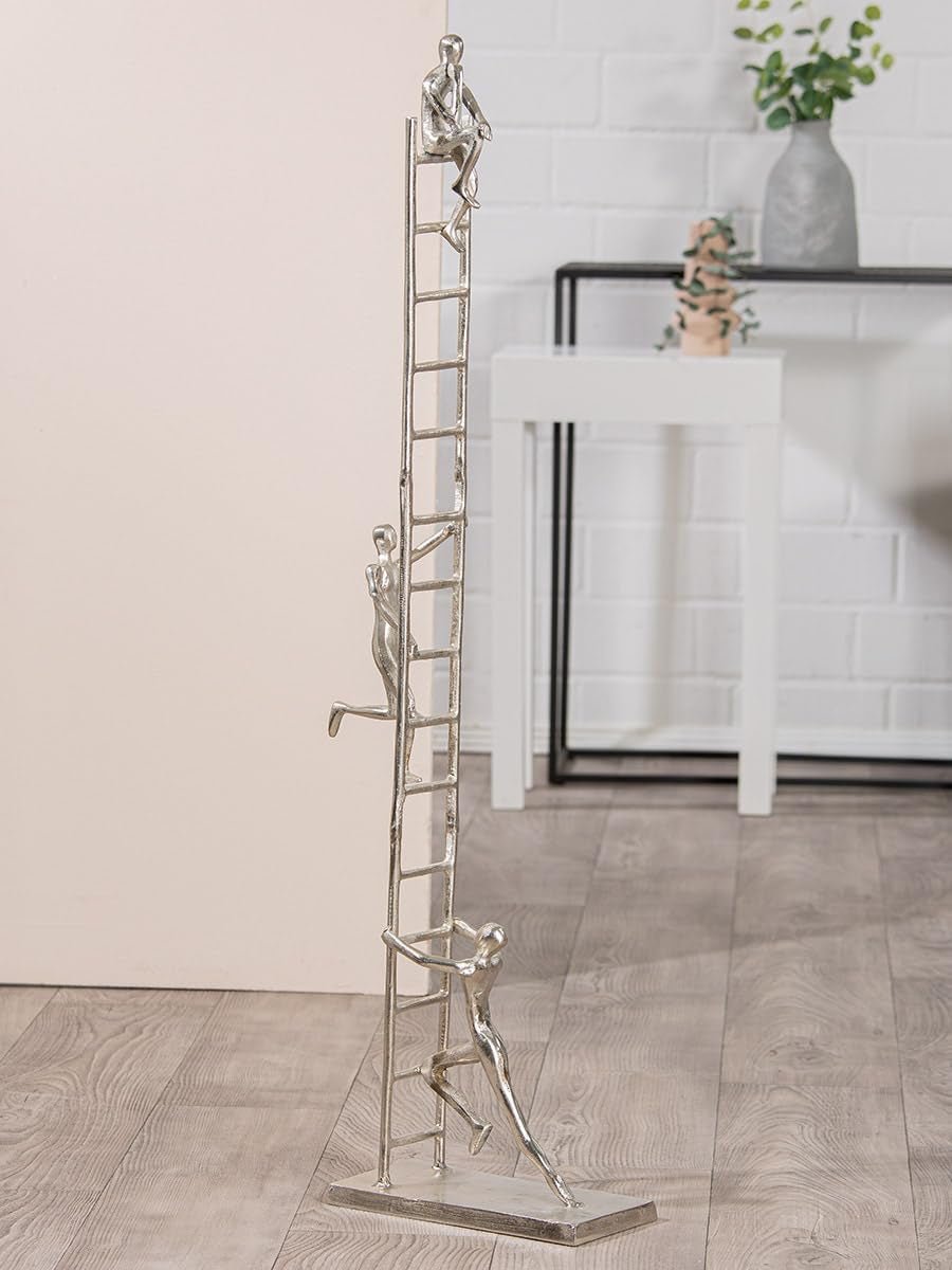 GILDE Deko große Figur Skulptur XXL - sølv dekorativ skulptur lavet af aluminium farve: sølv - stue dekoration jubilæumsgave højde 114 cm Statuetter og skulpturer Naty Shop sølv Højde 114 cm