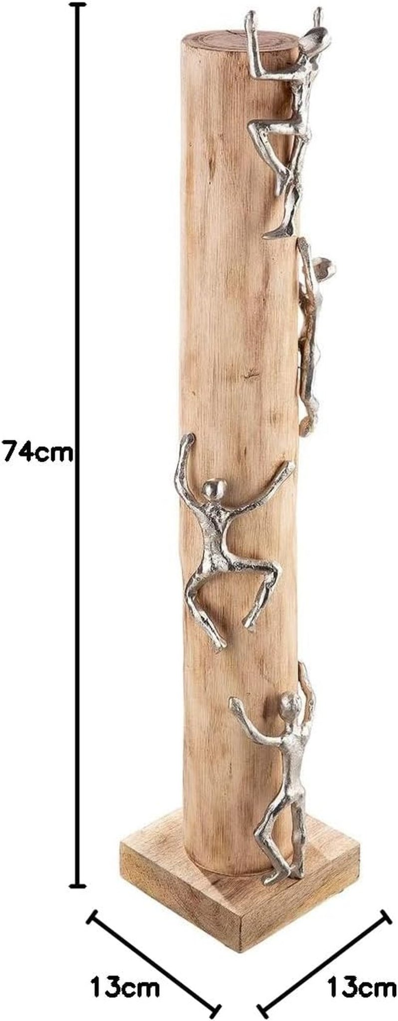 GILDE Dekorativ skulpturfigur XL - højt oppe Aluminium, farvet naturtræ - Højde 74 cm Statuetter og skulpturer Naty Shop