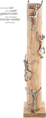 GILDE Dekorativ skulpturfigur XL - højt oppe Aluminium, farvet naturtræ - Højde 74 cm Statuetter og skulpturer Naty Shop