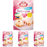 RUF glasur klar til brug, kan bruges med det samme uden at blande, glasur til kiks og kager, som basissukkerglasur eller til farvning og smagsgiver, 1 x 150g (pakke med 4) Naty Shop Sugar Paste 150 G (pakke med 4) Hvid