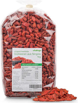 Gojibær - 1 kg tørrede og usvovlede gojibær fra en af de bedste voksende regioner i verden, Ningxia Kina Tørrede produkter Naty Shop Standard titel
