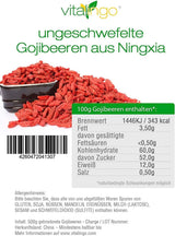 Gojibær - 1 kg tørrede og usvovlede gojibær fra en af de bedste voksende regioner i verden, Ningxia Kina Tørrede produkter Naty Shop