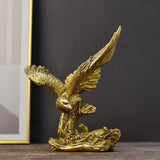 Golden Eagle Resin Ornaments Statue, Golden Eagle Skulptur Moderne Hjemmekontor Figur Dekoration Skrivebordsdekoration (Gylden 1) Statuetter og skulpturer Naty Shop Guld 2