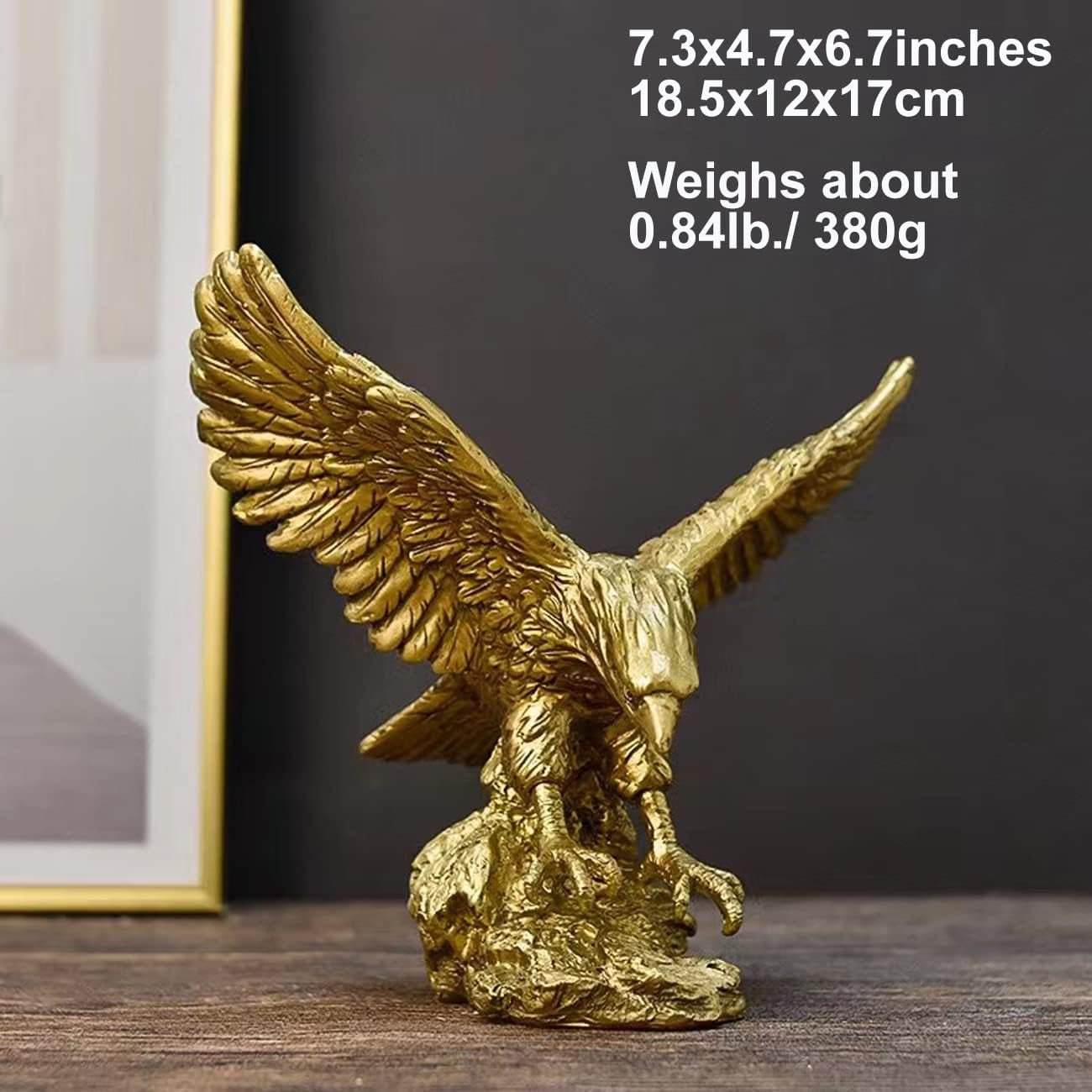 Golden Eagle Resin Ornaments Statue, Golden Eagle Skulptur Moderne Hjemmekontor Figur Dekoration Skrivebordsdekoration (Golden 1) Statuetter og skulpturer Naty Shop