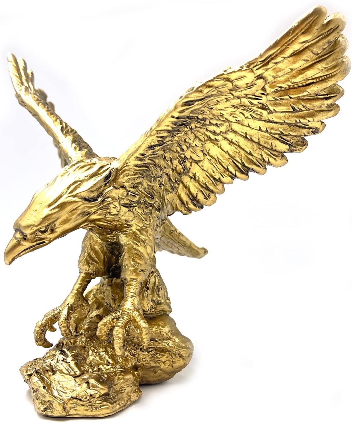 Golden Eagle Resin Ornaments Statue, Golden Eagle Skulptur Moderne Hjemmekontor Figur Dekoration Skrivebordsdekoration (Golden 1) Statuetter og skulpturer Naty Shop
