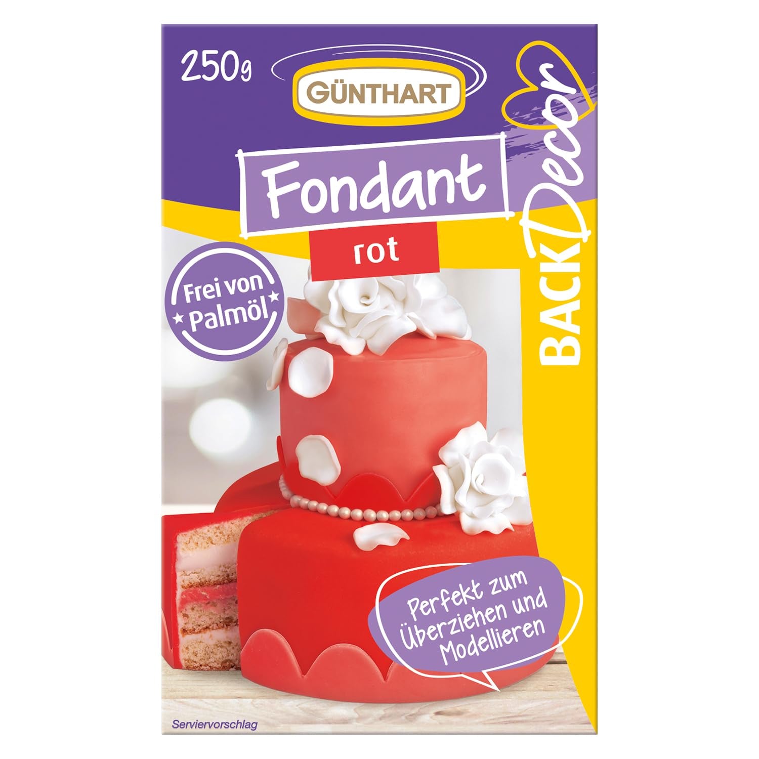 Günthart BackDecor 250 grøn fondant 100 % vegansk palmeoliefri rivefast til at dække kager og bagværk Velegnet til modellering 1 pakke (1 x 250 g) Naty Shop Sukkerpasta 250 G (1 pakke) Rød