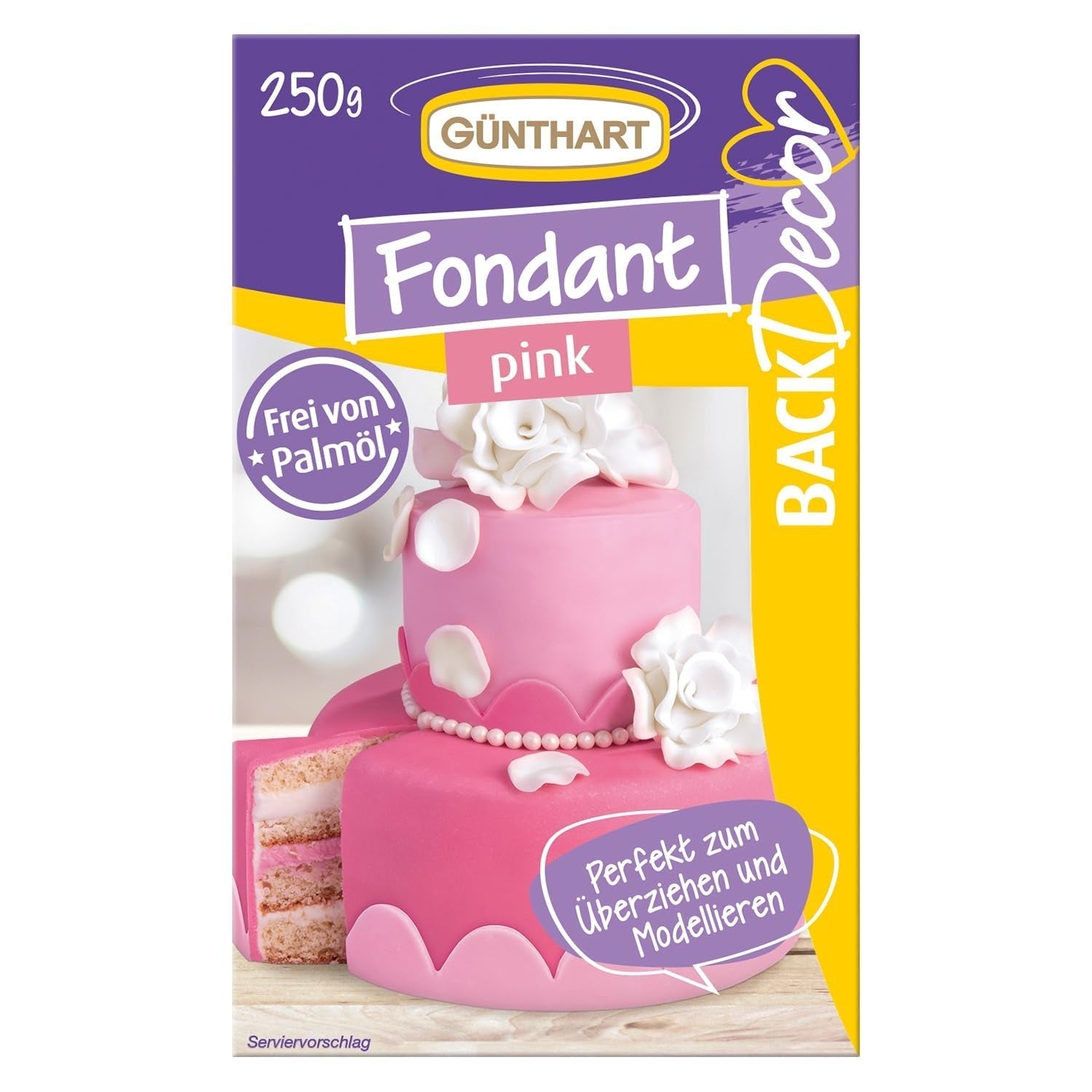 Günthart BackDecor 250 grøn fondant 100 % vegansk palmeoliefri rivefast til at dække kager og bagværk Velegnet til modellering 1 pakke (1 x 250 g) Naty Shop Sukkerpasta 250 g (1 pakke) Pink