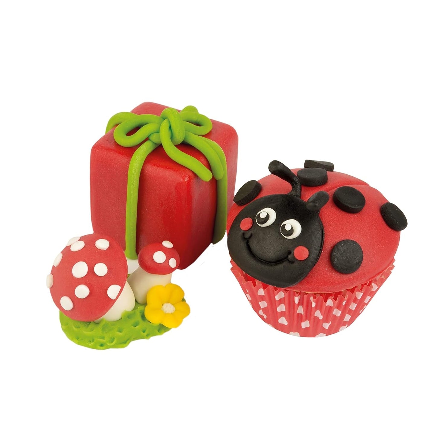 Günthart BackDecor 250 g rød fondant, palmeoliefri, rivefast til at dække kager og bagværk, velegnet til modellering, pakke med 2 (1 x 250 g) Sugarpaste Naty Shop