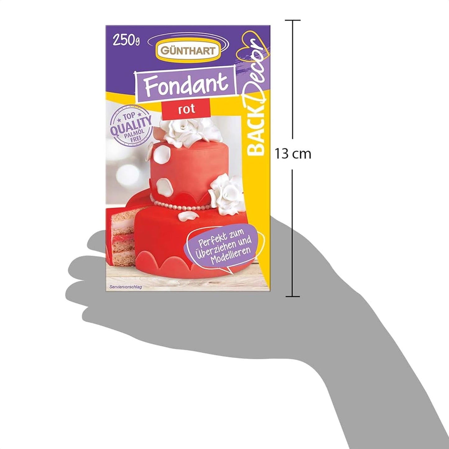 Günthart BackDecor 250 g rød fondant, palmeoliefri, rivefast til at dække kager og bagværk, velegnet til modellering, pakke med 2 (1 x 250 g) Sugarpaste Naty Shop