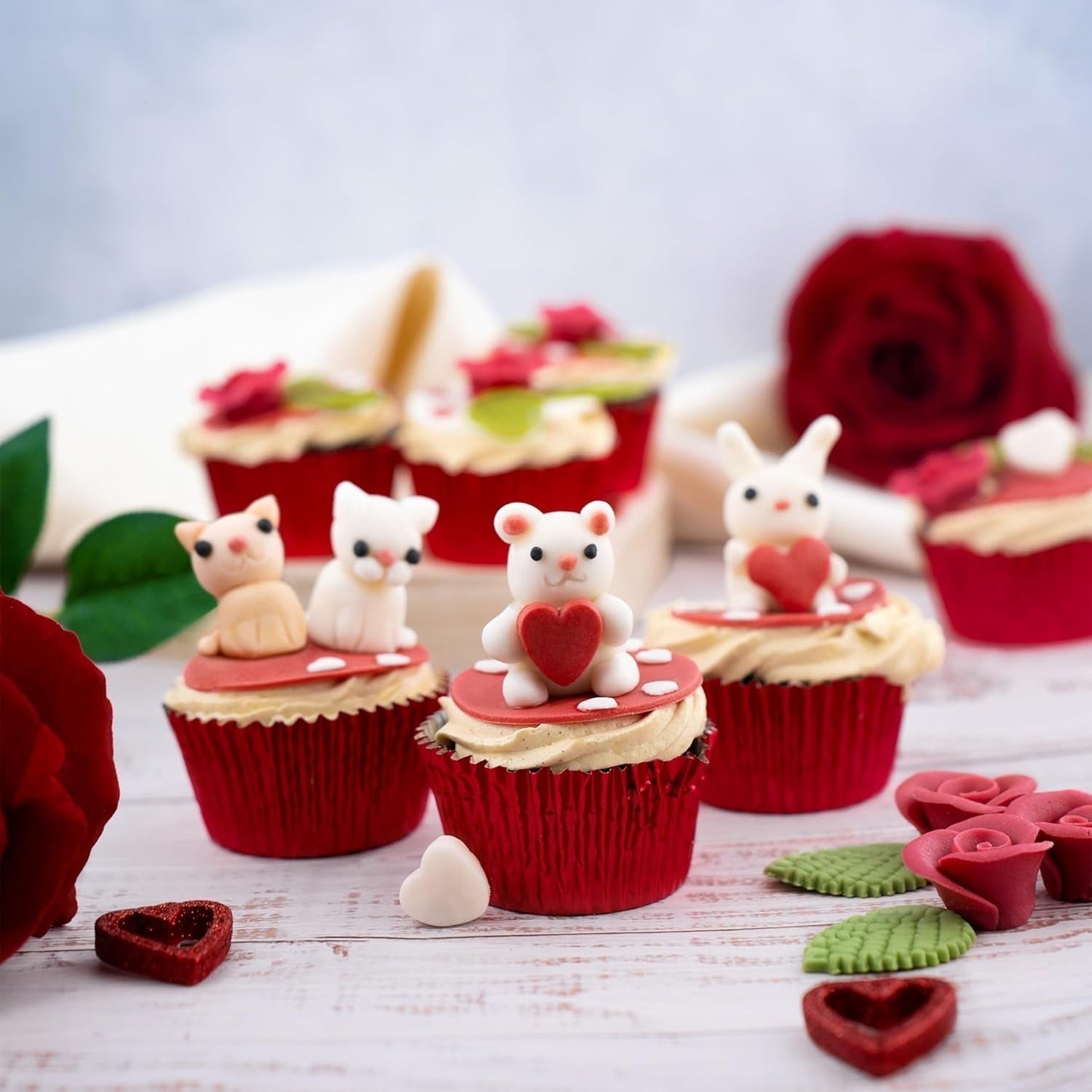 Günthart BackDecor 250 g rød fondant, palmeoliefri, rivefast til at dække kager og bagværk, velegnet til modellering, pakke med 2 (1 x 250 g) Sugarpaste Naty Shop